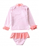 New  Girls Ins Flamingo Swimwear 28y Baby Girls Rash Guards Two Pieces Long Sleeves Children Swimwear Beach Wear Sw435c