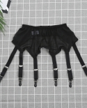 Meihuida Women 6 Metal Buckles Straps Garter Belt  Lingerie Suspender Elastic Belt  Garters Exotic Accessories