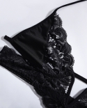 Women  Lingerie Sets Lace Crochet Sheer V Neck Bra  High Waist Hollow Out Panty Underwear Clothes Exotic Sets Nightwear