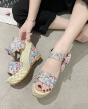Lace Leisure Women Wedges Heeled Women Shoes Summer Sandals Party Platform High Heels Shoes Womansandalias Mujer Verano 