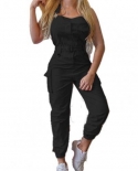 Solid Color Women Jumpsuits  Sleeveless Cargo Pants Jumpsuits For Women Summer Rompers Overalls Female Jumpsuits With Be
