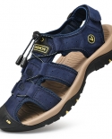 Split Leather Men Shoes Summer Fashion Mens Sandals Beach Nonslip Men Sandals Slippers Big Size 3848 Sandalias Zapatos 