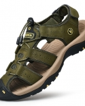 Split Leather Men Shoes Summer Fashion Mens Sandals Beach Nonslip Men Sandals Slippers Big Size 3848 Sandalias Zapatos 