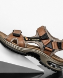 Brand Summer Mens Sandals Genuine Leather Men Slippers Gladiator Men Beach Sandals Soft Comfortable Outdoors Wading Sho