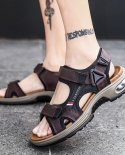Brand Summer Mens Sandals Genuine Leather Men Slippers Gladiator Men Beach Sandals Soft Comfortable Outdoors Wading Sho