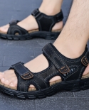 Brand Classic Mens Sandals Summer Genuine Leather Sandals Soft Driving Shoes Men Outdoor Casual Lightweight Sandal Fashi