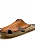 Summer Men Slippers Soft Leather Men Shoes Outdoor Comfortable Male Summer Shoes Classic Slippers Men Zapatos De Hombre