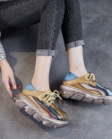 Femme rétro couleurs mélangées pompes en cuir véritable femmes chaussures 2022 nouveau printemps bout rond à lacets à la main pl