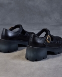Zapatos de plataforma tejidos a mano para mujer, mocasines Retro de punta redonda con tacón grueso y huecos transpirables para m