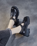 Zapatos de plataforma tejidos a mano para mujer, mocasines Retro de punta redonda con tacón grueso y huecos transpirables para m