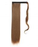 Hair Piece Long Straight Wrap Around Clip In Ponytail Hair Extensions Heat Resistant Synthetic Ponytail False Hair For W