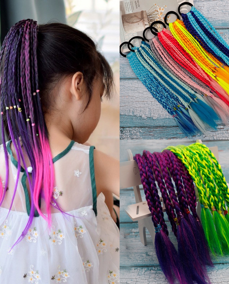 Ponytail Hair Ornament Gradient Color Cute Ornament Headbands Rubber Bands Colorful Bands Headwear Braid Kids Gift Hairs