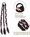 Synthetic Ponytail Rainbow  Extensions Natural False Fake Hair Cute Cool Girls Braided Boxing Braid Hairpiece Black Brow