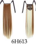24inch Synthetic Hair Fiber Heat Resistant Straight Hair With Ponytail Fake Hair Chip In Hair Extensions Pony Tail Wigs