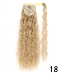 Synthetic Long Corn Wavy Ponytail Hairpiece Wrap On Hair Clip Ombre Brown Blonde Hair Extensions Pony Tail  Synthetic Po