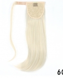 Synthetic Bounce Wrap Around Ponytai 18inch Straight Hairpiece With Clip In Hair Drawstring Ponytail Hair Extension Blac
