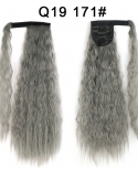 Synthetic Long Corn Ponytail Wrap Around Ponytail Clip In Hair Extensions Natural Hairpiece Headwear Hair Brown Grey  Sy