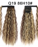 Synthetic Long Curly Ponytail Wrap Around Ponytail Clip In Hair Extensions Natural Hairpiece Headwear Hair Brown Grey  S