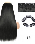 Long Straight Hairstyles Synthetic 5 Clip In Hair Extension 24inch Heat Resistant Hairpieces Brown Black Piece For Women