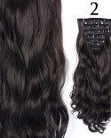 7pcsset 24" Hairpiece 140g Straight 16 Clips In False Styling Hair Synthetic Clip In Hair Extensions Heat Resistantsynt