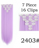 24inchs 16 Clips In Hair Extensions Long Straight Hairstyle Synthetic Blonde Black Hairpieces Heat Resistant False Hair 