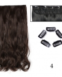 Long Wavy Hairstyles Synthetic 5 Clip In Hair Extension 22inch Heat Resistant Hairpieces Brown Black Piece For Womensynt