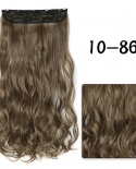 Long Wavy Hairstyles Synthetic Extension 5 Clip In Hair Extension 22inch Heat Resistant Hairpieces Brown Blacksynthetic 