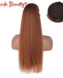 Long Straight Wrap Around Clip In Ponytail Hair Extensions Heat Resistant Synthetic Ponytail Fake Hair For Women Black N