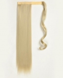 Clipe longo reto enrolado em extensões de cabelo rabo de cavalo sintético resistente ao calor rabo de cavalo cabelo falso para m