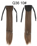 Tie On Braiding Ponytail Hair Extensions False Overhead Around Fake Box Braids Hair Piece Long Straight Synthetic Hair F