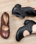 Spring Autumn 2022 New Retro Genuine Leather Platform Shoes Womens Pumps High Heel Soft Bottom Casual Shoes Women Desig