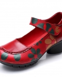 2022 אביב אמא בגיל העמידה נעלי עור אמיתיות בסגנון לאומי נשים נעלי מרי גינס נשית מזדמן פום נוח