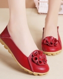 Gykaeo 2022 New Genuine Leather Women Flat Shoes Fashion  Loafers Flower Slip On Woman Ballet Flats Designer Shoes Women
