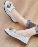2022 אביב אופנת החלקה על אמא נעלי הליכה נמוכים נעלי אישה טריזים עור אמיתי נעלי קזואל נוחות נשים p