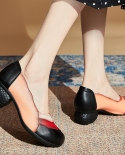 Med Heels Retro Pumps Women Shoes Genuine Leather Slip On Mixed Colors Pumps 2022 Spring Autumn Handmade Concise Ladies 