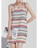 Texture Striped Skirt Light Luxury Suspender Dress