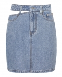  New Womens High Waist Denim Skirt Hollow Out Button Zipper Mini Skirt Ladies  Streetwear Summer Female Night Club Wear