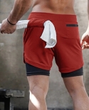 מכנסי ריצה קצרי גברים 2022 בגדי ספורט קיץ 2 ב-1 מכנסי ספורט קצרים חדר כושר כושר כושר בגדי מרפסת אימון ריצה קצרים