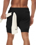 מכנסי ריצה קצרים לגברים בגדי ספורט קיץ מכנסיים ריצה כפולים מכנסיים קצרים חדר כושר תחתוני חוף אימון אימון ספורט