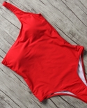   Swimsuit Women One Piece Swimwear Solid One Shoulder Swim Suit Push Up Monokini Padded Bathing Suit Halter Bodysuitsbo