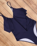 Tankini One Piece Swimsuit Women Plus Size Swimsuit Bathing Suit Ruffle Halter Beachwear Monokini One Piece Swimwear Wom