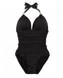 One Piece Swimsuit Women Solid Bathing Suit Halter Bodysuit Push Up Swimsuit Monokini Beachwear Plus Size Swimwear Tanki
