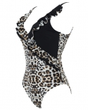 One Piece Swimsuit Push Up Swimwear 2022 Women  Cutout Beachwear Leopard Bathing Suit Mesh Monokini Woman Swimsuit One P