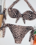   Bikini Bandeau Women Dot Leopard Bowknot Swimwear Swimsuit Female Beach Bikinis Set Bathing Suit Trajes De Bano Mujerb