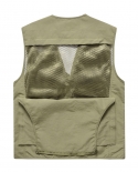 Chaleco clásico multibolsillo para hombre, chaqueta sin mangas de secado rápido sólido de descarga para hombre, chaleco de traba