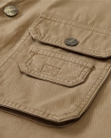 Chaleco de pesca de algodón con múltiples bolsillos para hombre, chaqueta sin mangas informal para exteriores, chaleco de fotógr