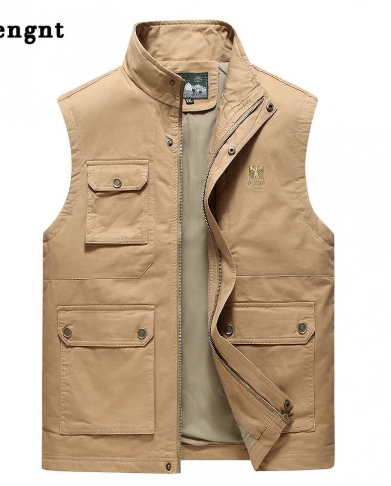 Chaleco de algodón de talla grande L5xl para hombre, chaquetas cómodas sin mangas de alta calidad para hombre, chaquetas táctica