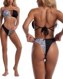 Women  2pcs Bikini Set Strapless Split Elastic Tops With Removable Breast Pad Triangle Briefs For Swimming Female Swimwe
