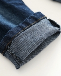 Conjunto de roupas masculinas manga longa camisa xadrez azul suspensórios jeans casuais roupas infantis para menino conjunto ter