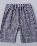 Roupas para bebês meninos e bebês de manga curta camisa xadrez shorts 1 4 anos conjunto formal de verão para crianças roupas lis